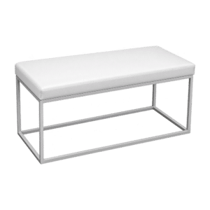 Sitzhocker eckig weiß 90x45cm, Sitzpolster weiß