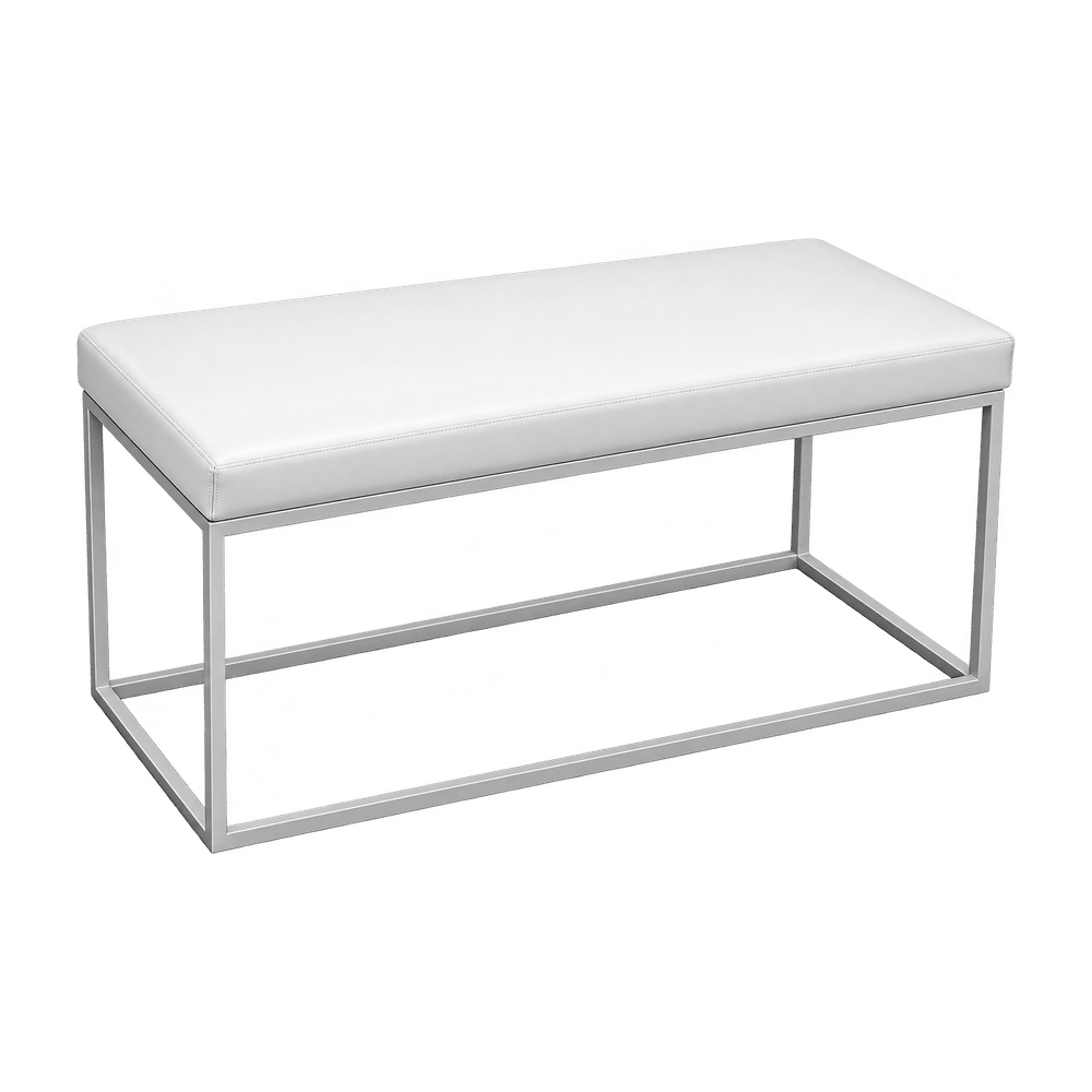 Sitzhocker eckig weiß 90x45cm, Sitzpolster weiß