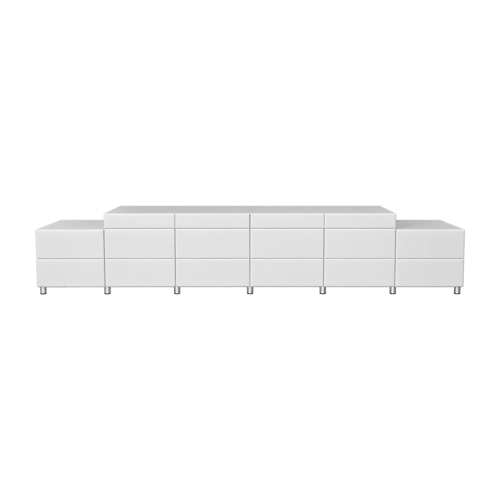 Buffetmodul Lederfront weiß