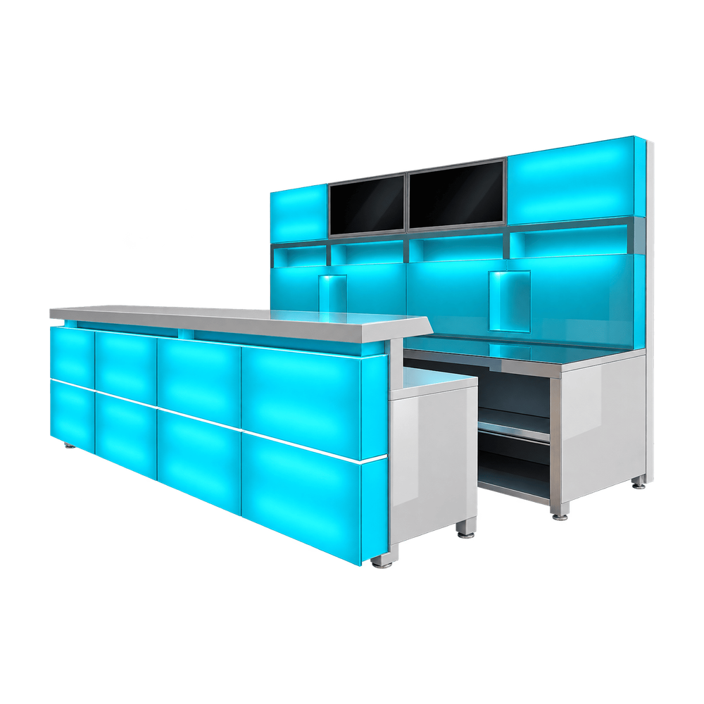 LED Bar blau beleuchtet