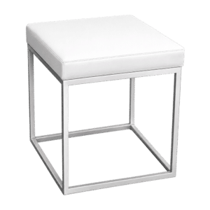 Sitzhocker eckig weiß 45x45cm, Sitzpolster weiß