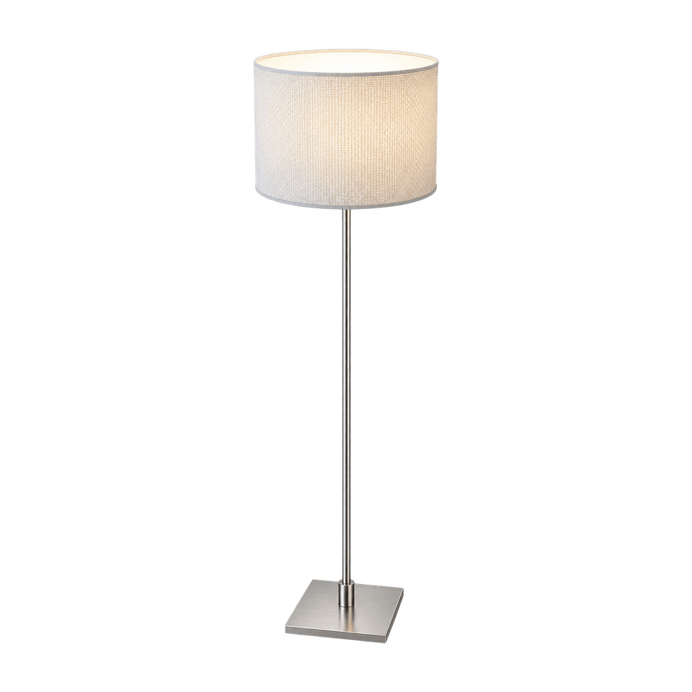 Stehlampe weiß Edelstahlfuß