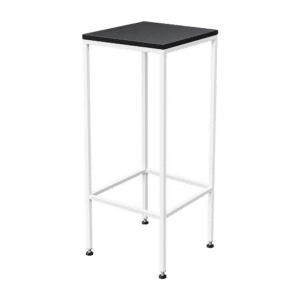 Stehtisch eckig weiß 45x45cm, Holztischplatte schwarz