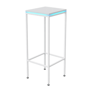 Stehtisch eckig weiß 45x45cm, beleuchtbar