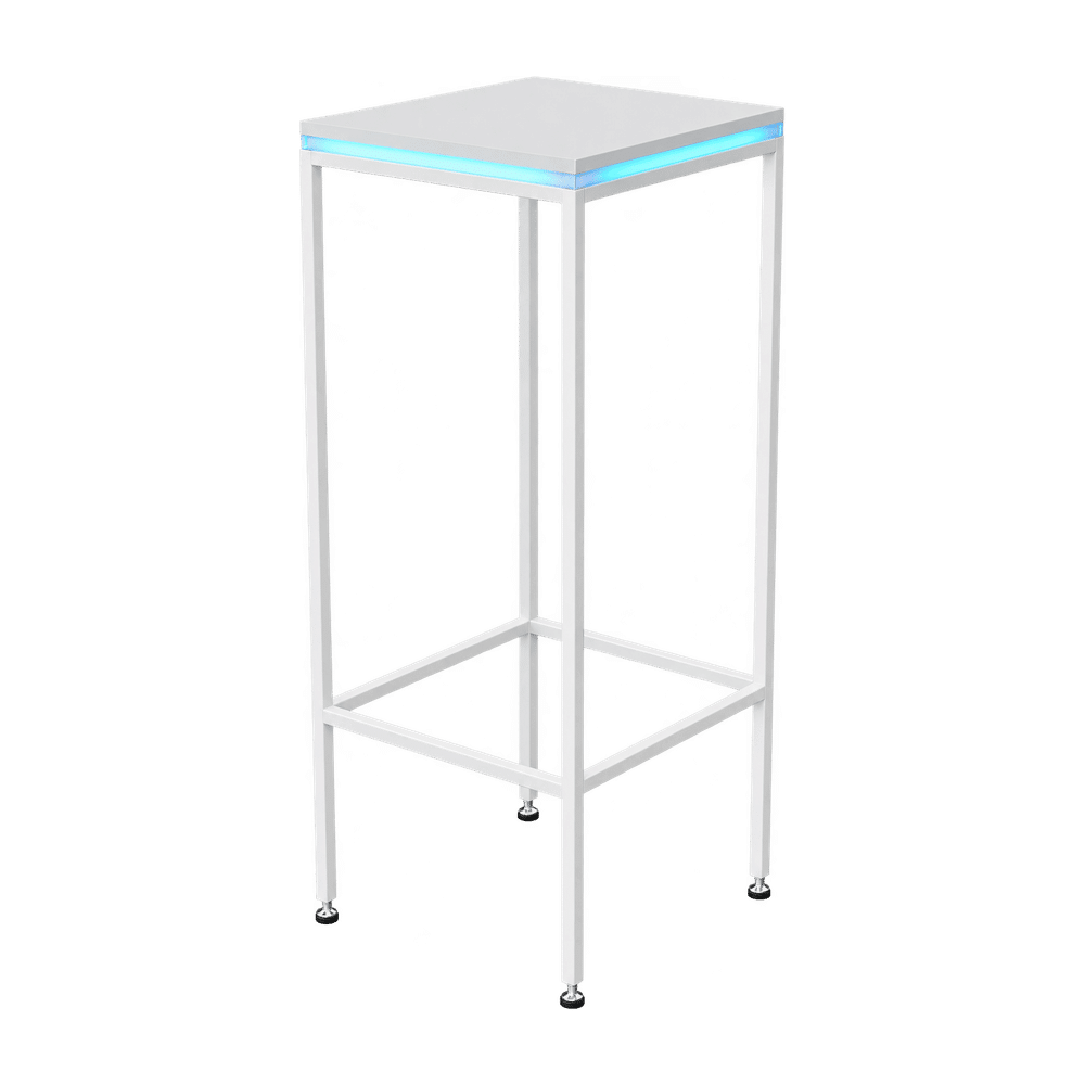 Stehtisch eckig weiß 45x45cm, beleuchtbar