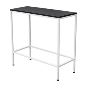 Stehtisch eckig weiß 90x45cm, Holztischplatte schwarz