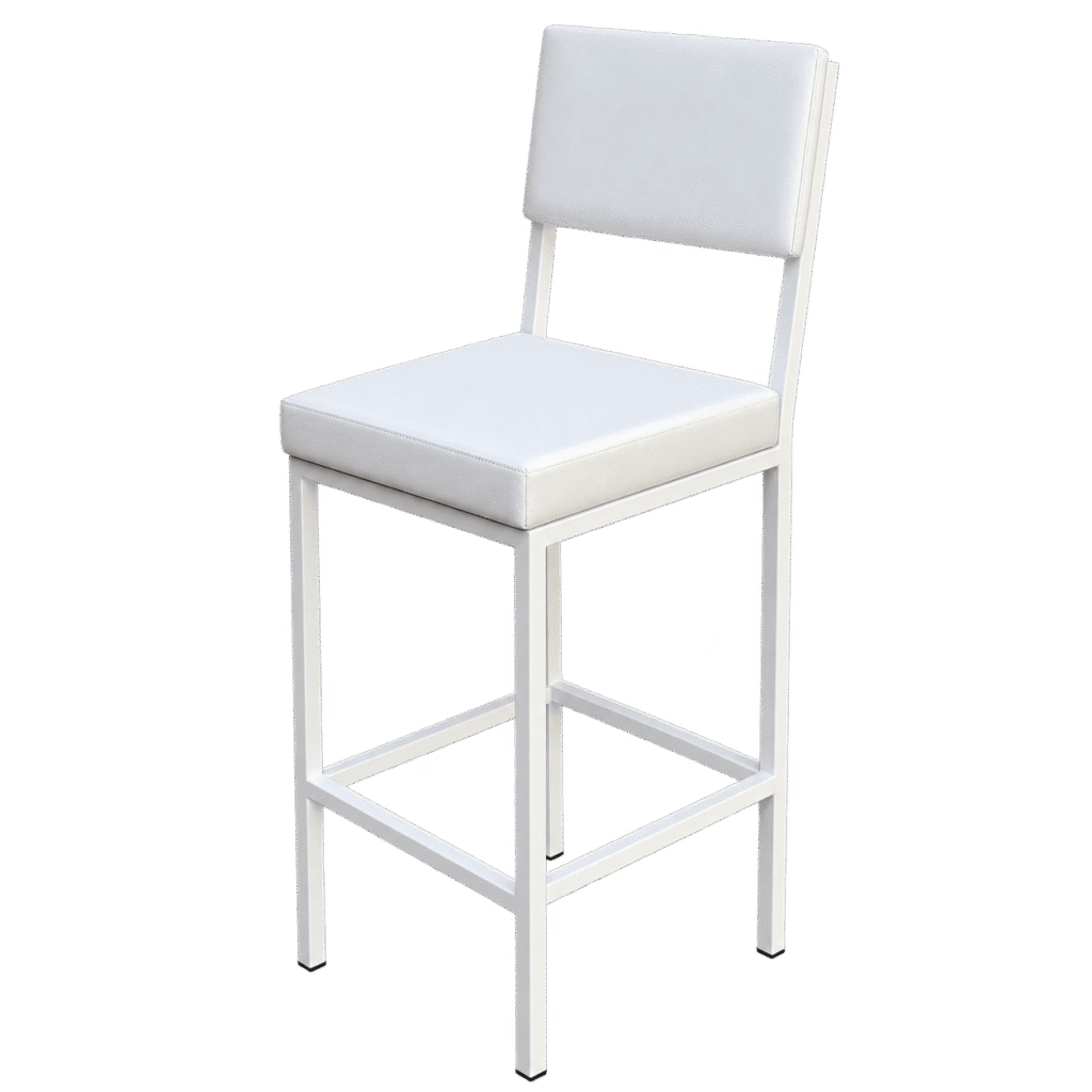 Barhocker weiß 35x35cm mit Rückenlehne