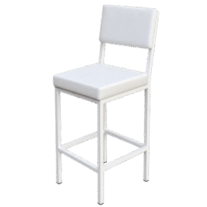 Barhocker weiß 35x35cm mit Rückenlehne